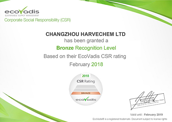 CHANGZHOU_HARVECHEM_LTD_EcoVadis_Certification_2018_3_9